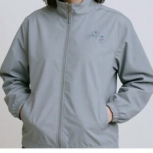 Vintage Women's Full Zip Jacket Embroidered Windbreaker Large Grannycore‎ 90s